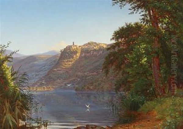 Landscape From Southern Europe Oil Painting by Anton (Claus) Kolle