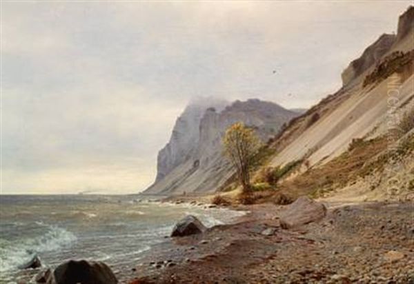 View Of The Cliffs Of Mon Oil Painting by Anton (Claus) Kolle