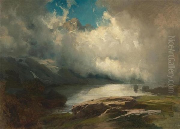 Berglandschaft Mit Aufziehenden Wolken Oil Painting by Johann Rudolf Koller