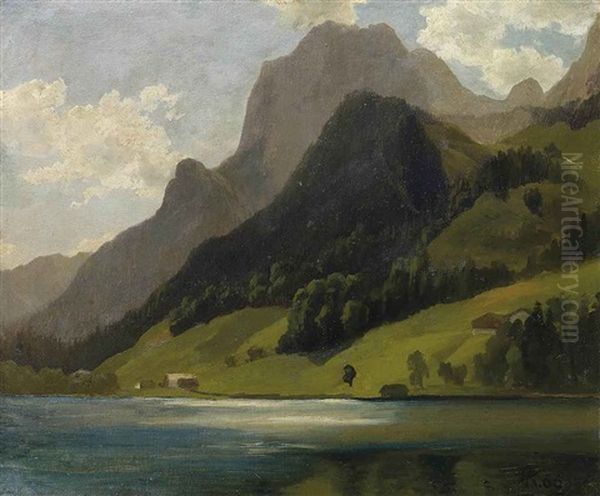 Landschaft Am Murgsee Oil Painting by Johann Rudolf Koller