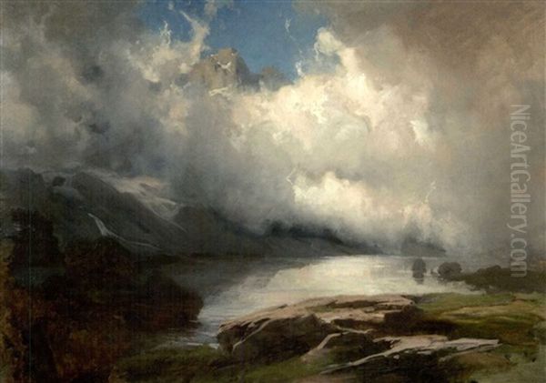 Berglandschaft Mit Aufziehenden Wolken Oil Painting by Johann Rudolf Koller