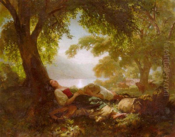 Ein Sommertag Oil Painting by Johann Rudolf Koller