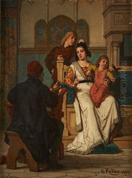 La Transcription De La Lettre Oil Painting by Wilhelm (Guillaume) Koller