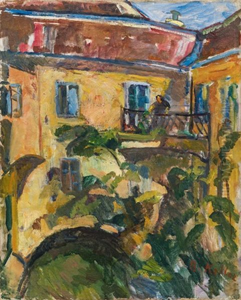 Hinterhof Oil Painting by Broncia Koller-Pinell