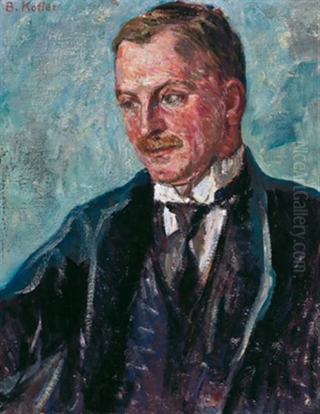 Portrait Dr. Hugo Koller (mann Broncia Kollers) by Broncia Koller-Pinell