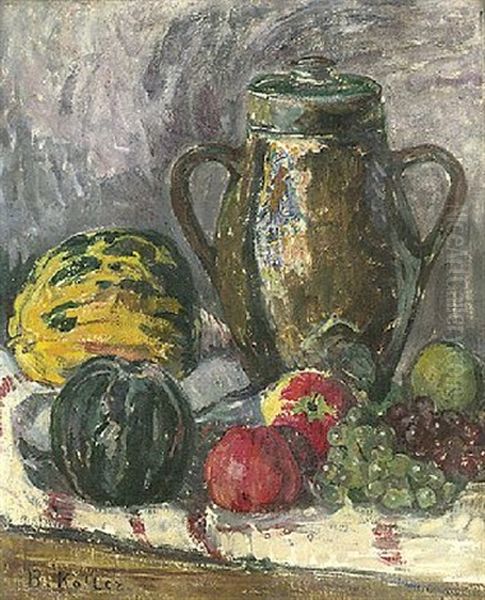 Stillleben Mit Fruchten Und Krug Oil Painting by Broncia Koller-Pinell