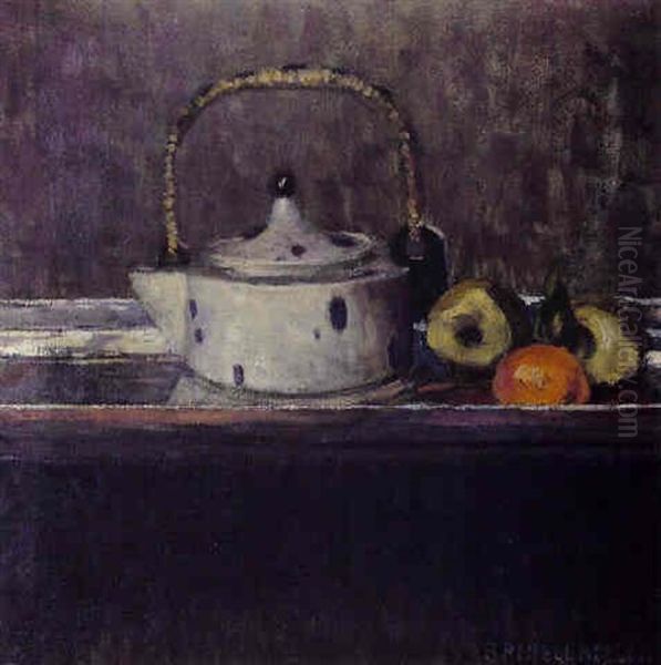 Stilleben Mit Teekanne Und Fruchten Oil Painting by Broncia Koller-Pinell