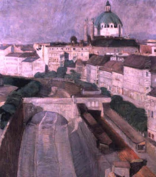 Blick Auf Die Karlskirche Oil Painting by Broncia Koller-Pinell