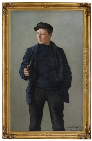 Fisherman Oil Painting by Frederik Kolstoe