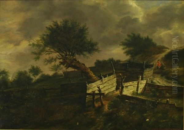 After Ruysdael Oil Painting by Irma Komlosy