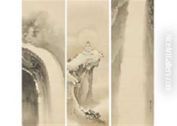 Kannon (set Of 3 Works) Oil Painting by Suiun Komuro