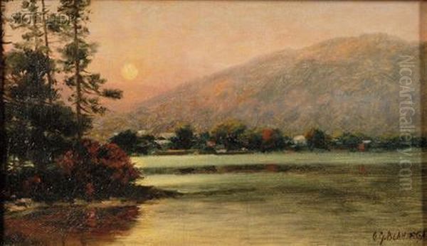 Sunset On The Lake Oil Painting by Charles Grant Beauregard