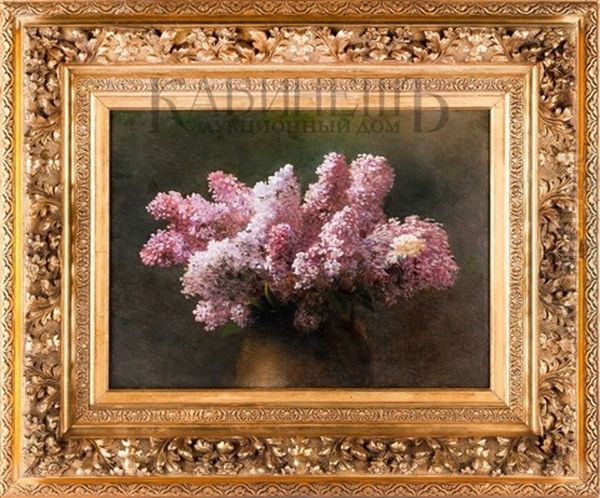 Lilac Bouquet Oil Painting by Gavril Pavlovich Kondratenko