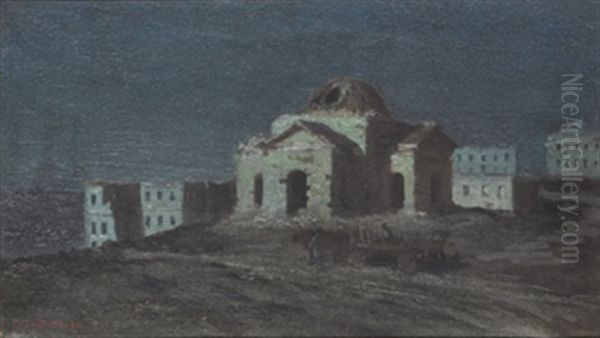 Manskensnatt Over Sevastopol Oil Painting by Gavril Pavlovich Kondratenko