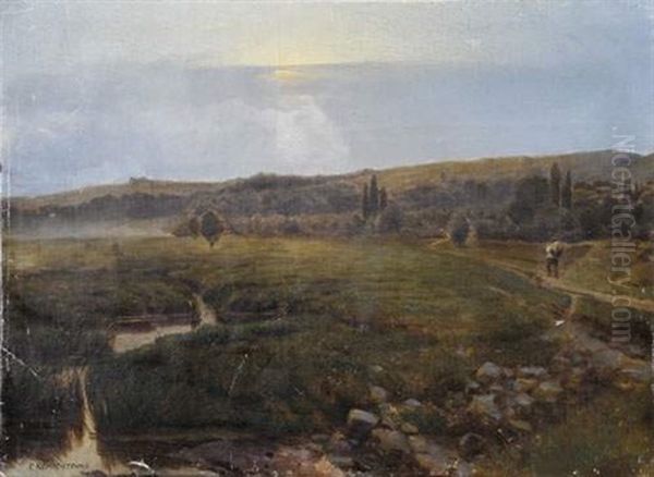 Paysage Au Voyageur Oil Painting by Gavril Pavlovich Kondratenko