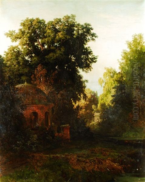 Idyllische Gartenlandschaft Oil Painting by Gavril Pavlovich Kondratenko