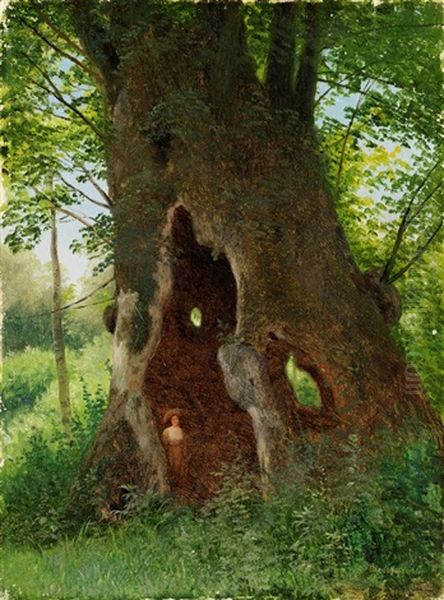 Old Oak Oil Painting by Gavril Pavlovich Kondratenko