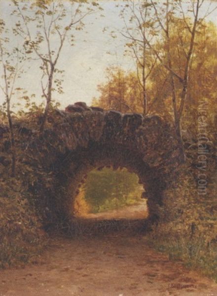 Old Stone Bridge by Gavril Pavlovich Kondratenko