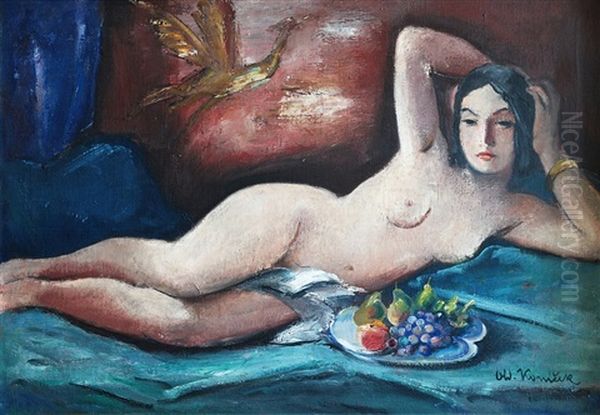 Nude Oil Painting by Oldrich Konicek