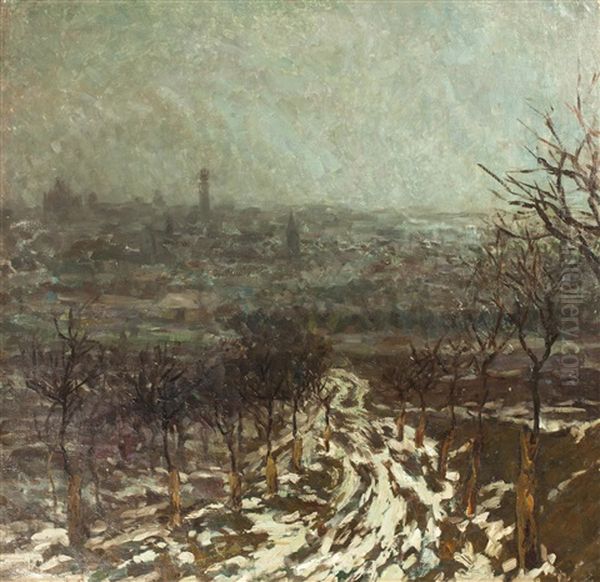 Blick Auf Kutna Hora (kuttenberg) Oil Painting by Oldrich Konicek