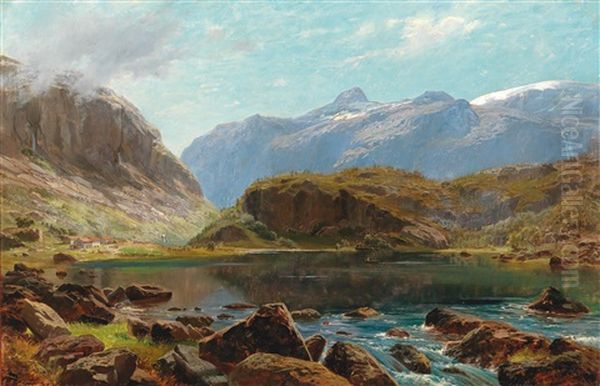 Hardanger Fjord Oil Painting by Ferdinand Konig