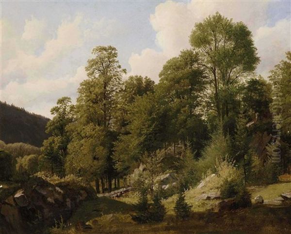 Waldlandschaft Oil Painting by Ferdinand Konig