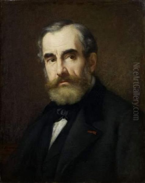 Portrait De Jean-auguste Barre Oil Painting by Armand Beauvais