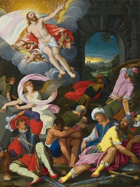 The Ascension Of Christ Oil Painting by Johann (Hans) Konig