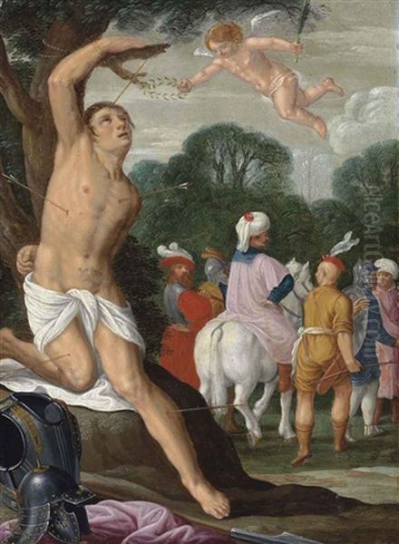 The Martyrdom Of Saint Sebastian Oil Painting by Johann (Hans) Konig