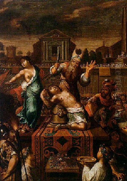 The Death Of Labiana And Melinto Oil Painting by Johann (Hans) Konig