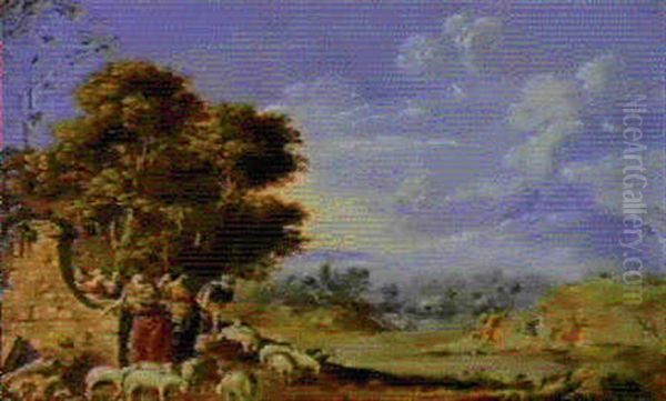 Paesaggi Con Episodi Della Vita Di Mose Oil Painting by Johann (Hans) Konig