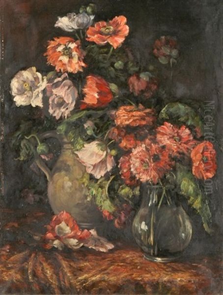 Blumenstillleben Oil Painting by Leo von Koenig