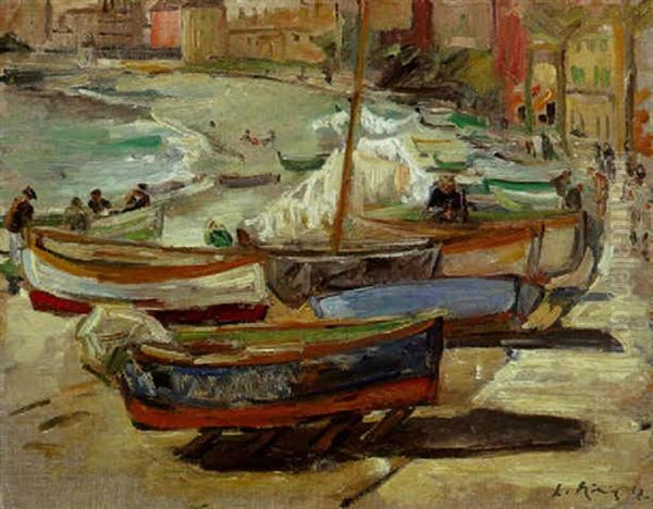 Strand Von Rapallo Oil Painting by Leo von Koenig