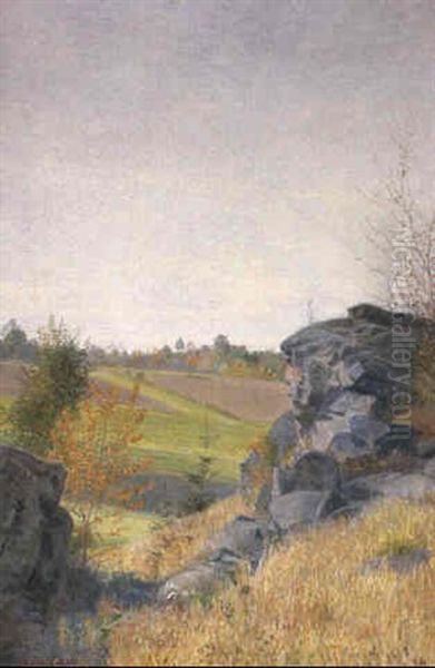 Landscape With Cliffs And Trees Oil Painting by Friedrich Koenig