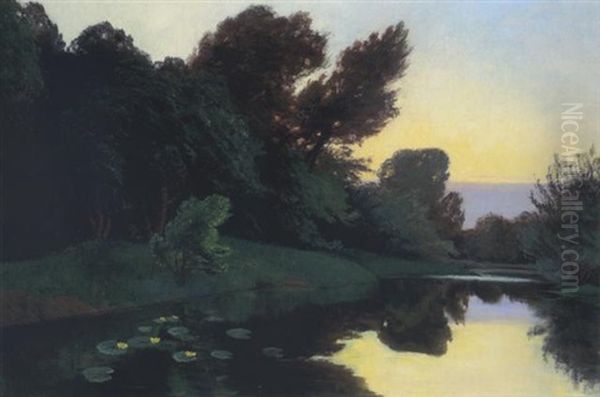 Der Stille Weiher Oil Painting by Marie Koenig-Ingenheim