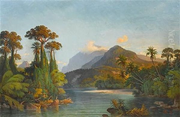 The Central Highlands, Ceylon Oil Painting by Hermann Reichsfreiherr von Koenigsbrunn