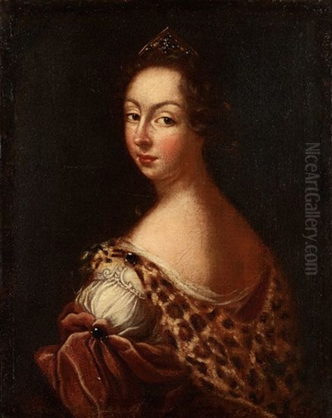 Self Portrait Oil Painting by Amalia Wilhelmina von Koenigsmarck