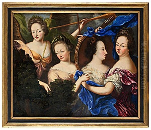 Allegoriskt Sjalvportratt Oil Painting by Amalia Wilhelmina von Koenigsmarck