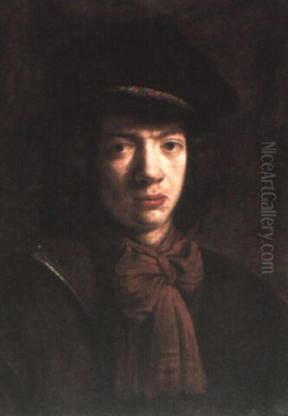 Portrait Of A Young Man Wearing A Cuirass Oil Painting by Daniel De Koninck