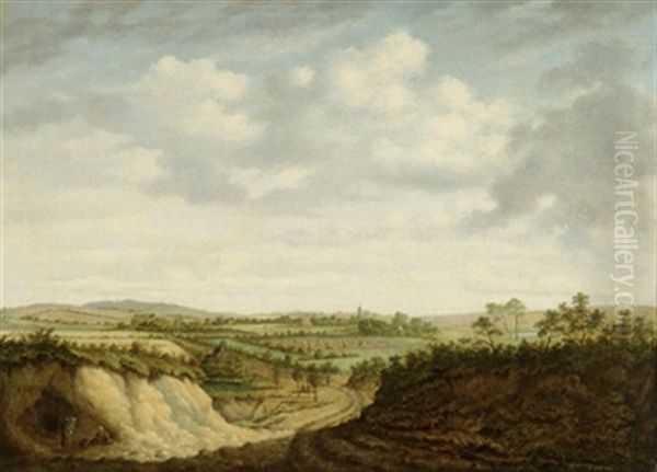 Weite Dunenlandschaft Mit Figuren Oil Painting by Jacob Koninck