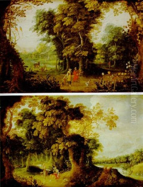 Paisaje Con Escenas Biblicas Oil Painting by Kerstiaen Koninck