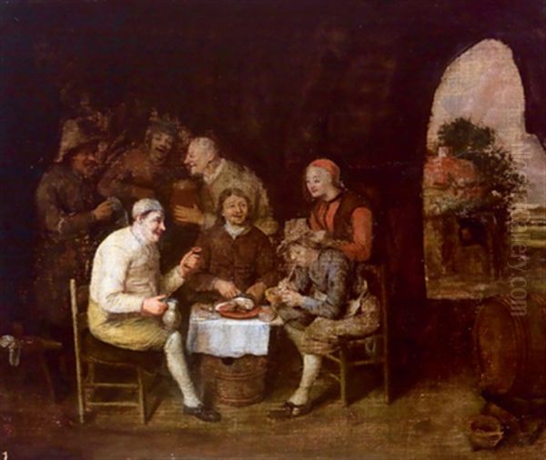 Wirtshausszene Oil Painting by Philips Koninck