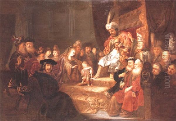 Christ Disputing With The Doctors Oil Painting by Philips Koninck