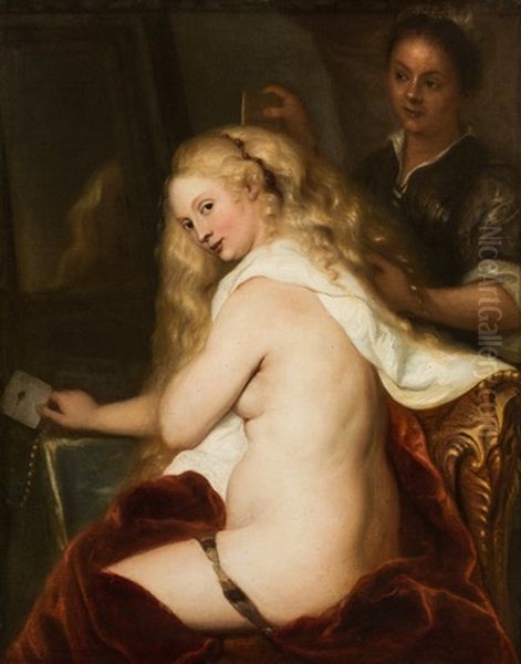 Bathseba Im Bade Oil Painting by Salomon Koninck