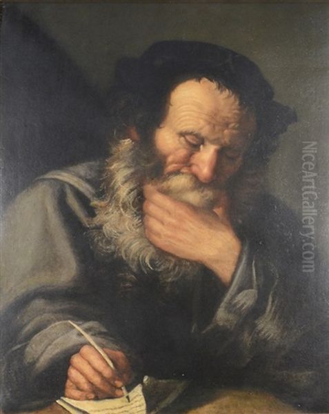 Old Scriba Oil Painting by Salomon Koninck