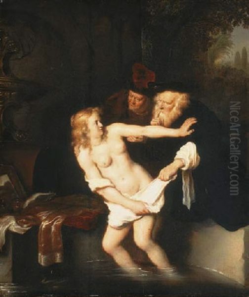 Susannah And The Elders Oil Painting by Salomon Koninck