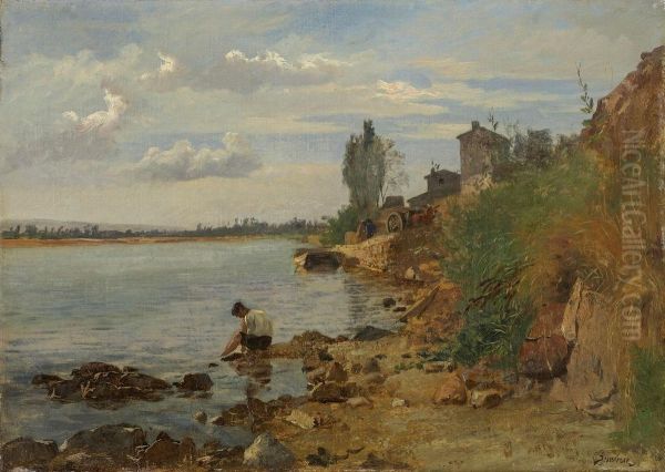 An Der Loire Bei St. Juet Oil Painting by Charles Joseph Beauverie