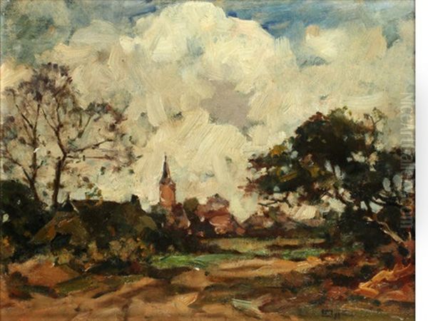 Outskirts Of A Village Oil Painting by Edzard Koning