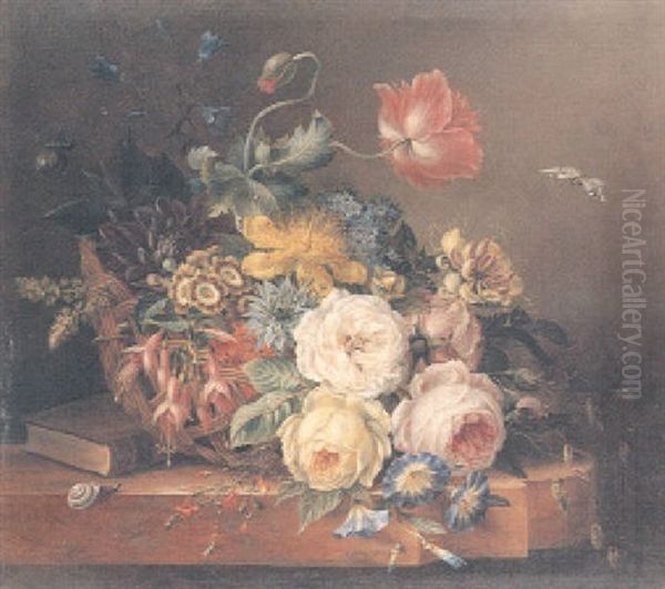 Still Life With Flowers Oil Painting by Elisabeth Johanna Koning