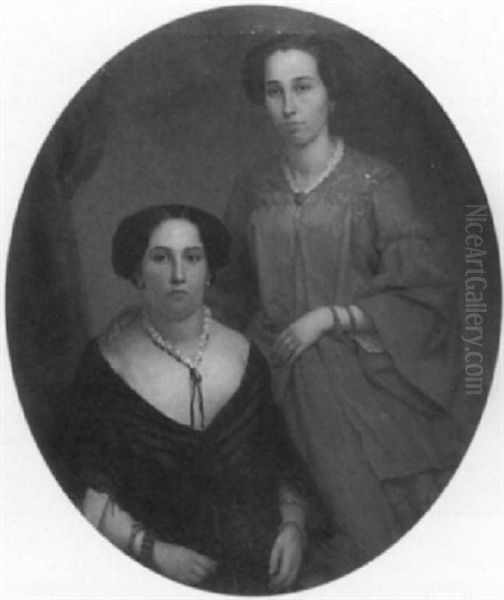 Helen Verstege Van Spall And Jeane Van Spall Oil Painting by Jacobus Van Koningsveld